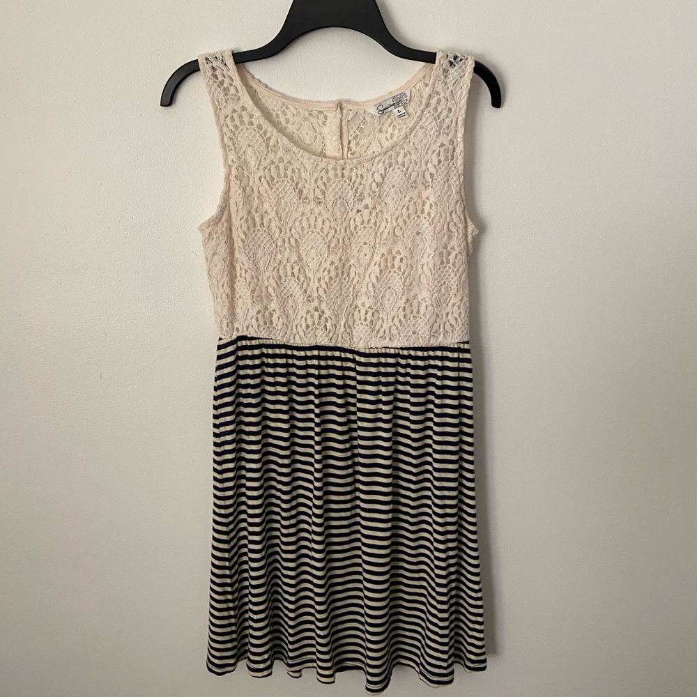 Summer Striped Lace Casual Dress